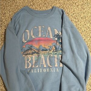 Ocean Beach California Blue Sweatshirt
